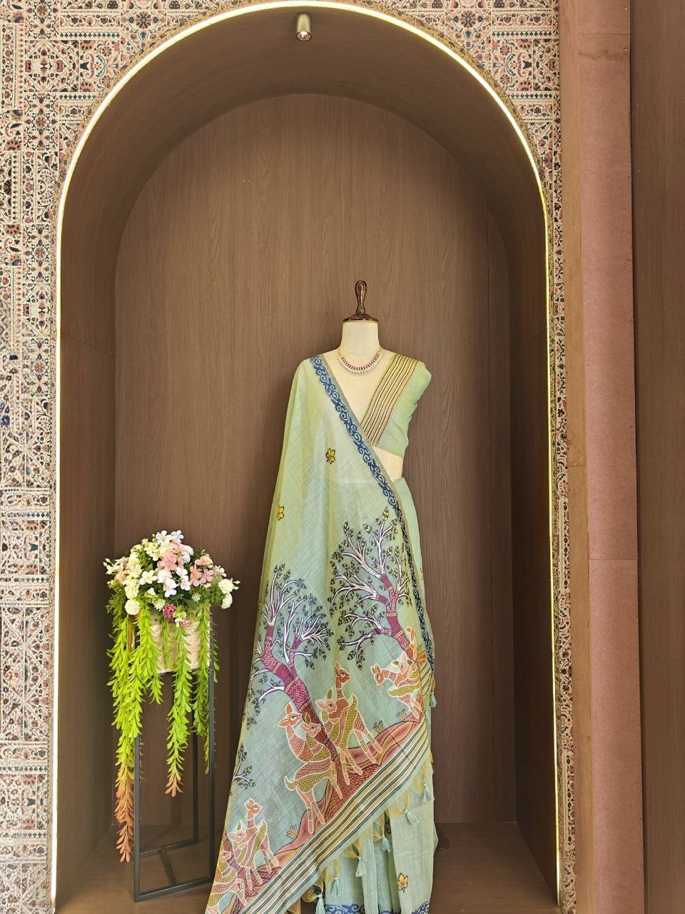 Muga Cotton Saree -  Peach Rose